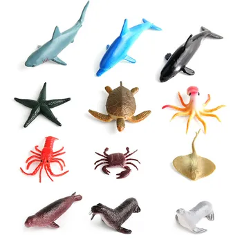 Simulácia morský živočích modely malé súbory morských organizmov shark hviezdice hračky pre deti raného vzdelávania