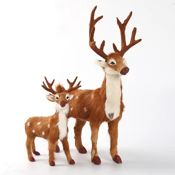 Simulácia v jeleň hračka reálne kožušiny jeleň pevný model domáce dekorácie chirstmas darček h1203