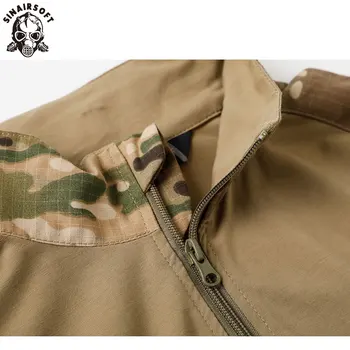 SINAIRSOFT Mužov Letné T-Shirt 2018 Nové Taktické Krátky Rukáv Vojenskou Kamuflážou Bavlna Tee Košele Poľovnícke Oblečenie LY2068