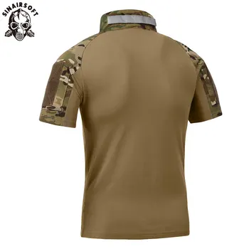 SINAIRSOFT Mužov Letné T-Shirt 2018 Nové Taktické Krátky Rukáv Vojenskou Kamuflážou Bavlna Tee Košele Poľovnícke Oblečenie LY2068