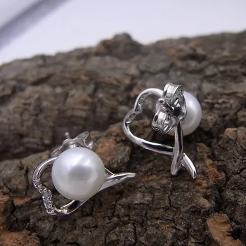 Sinya pearl stud náušnice 925 sterling silver jemné šperky Sladkovodné perly cubic zirconia náušnice pre ženy, matky darček