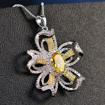 SINZRY Vintage Luxusné Kvetinové Palác Náhrdelník Lily Crystal Prívesok Farebnými Zirkónmi chokers Šperky pre Ženy