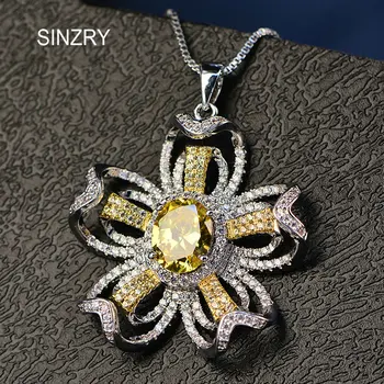 SINZRY Vintage Luxusné Kvetinové Palác Náhrdelník Lily Crystal Prívesok Farebnými Zirkónmi chokers Šperky pre Ženy