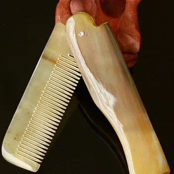 Skladacia Horn špirála Prenosné Skladacie Špirála Anti-Statické Hairbrush Ručne vyrábané Prírodné Ox Horn Hrebene F20171425