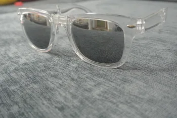 Skladacie Retro Slnečné okuliare, Transparentné Strieborné Zrkadlové Objektív vonkajšie Módne Muži Ženy UV400