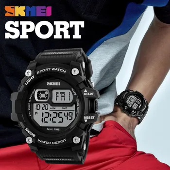 SKMEI Mužov Digitálne Army Hodinky Veľké Dial Multifunkčné Chronograf Vonkajšie Športové Hodinky 50M Vode Odolný Šok náramkové hodinky