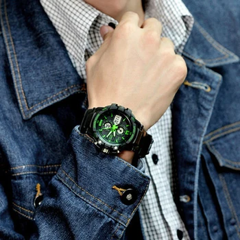 Skmei Pánske Hodinky Top Značky Luxusné Športové Hodinky Quartz, Digitálne Analógový S Prúdom Sledovať Vojenské LED náramkové hodinky relogio masculino