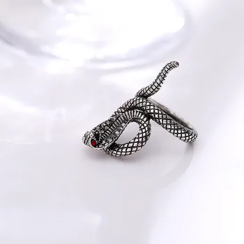 Skrútený Had Krúžok Módny Cobra Prstene Pre Ženy Zvierat Šperky Veľkosť 7-9 Punk Dizajn Červené Oči Cubic Zirconia Darček Vintage Bijoux