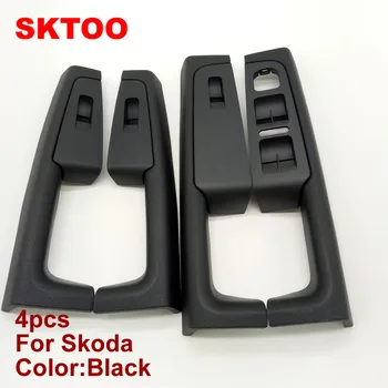 SKTOO Súbor (Black)Pre Škoda Superb Vnútorné kľučky dverí, lakťová opierka, spínaciu skrinku vnútri dvere rukavice balík