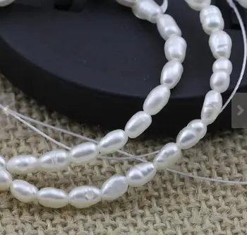 Skutočnou Perlou Šperky , 3-4 MM Malé Ryža Pearl Strand , Drobné DIY Pearl Šperky Materiál , Detská Sladkovodné Perly Voľné Perličiek