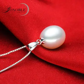 Skutočné sladkovodné perly prívesok pre ženy,skutočné biele prírodné perlový prívesok 925 sterling silver šperky dcéra narodeniny darček