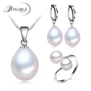 Skutočné sladkovodné perly šperky set ženy,prírodné perly sady 925 sterling silver šperky dievča narodeniny zásnubný dar najvyššej kvality