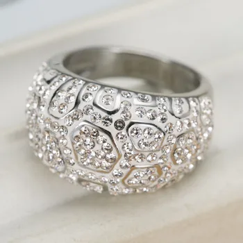 Skutočné Zlato Farba Crystal, Prstene, Svadobné Značky Módne Šperky Femme Bijoux pre Ženy
