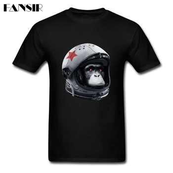 Skvelé Astronaut Šimpanz Priestor Tábora Tričko pánske, Krátky Rukáv Bavlna Vlastné Muži T-shirt Topy Tee Plus Veľkosť