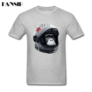 Skvelé Astronaut Šimpanz Priestor Tábora Tričko pánske, Krátky Rukáv Bavlna Vlastné Muži T-shirt Topy Tee Plus Veľkosť