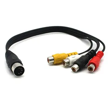 Skvelé-Otázka 5 ks 5 Pin Samec Din Konektor do 4 RCA Cinch Samica Konektormi Audio Kábel