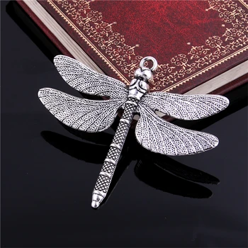 Sladké Bell 6pcs/veľa 63*72 mm antique silver Farba veľké dragonfly charms Diy Šperky Zvierat Dragonfly Prívesok Charms D6117