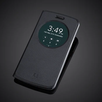 Slim Zobraziť Okno Flip Telefónu Prípade Pre LG K5 X220 X220DS O6 5.0