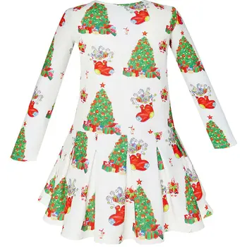 Slnečné Fashion Dievčatá Zdobiť Vianočný Stromček, Vianočné Pančuchy Dovolenku 2018 Lete Princezná Svadobné Party Šaty, Oblečenie Veľkosti 4-10