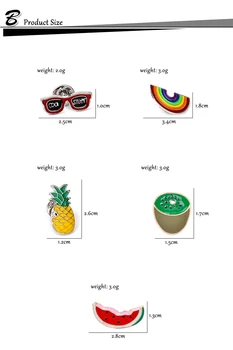 Slnečné Okuliare Rainbow Melón Kiwi, Banány, Ananás, Cartoon Ovocie Smalt Brošňa Kolíky Módna Bunda Golier Klobúk Dekorácie Brošne
