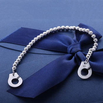 Slovecabin Luxusné Šperky Originálne 925 Sterling Silver Handcuff Priateľstvo Náramok Menottes Pre Ženy Strieborný Náramok & Náramok