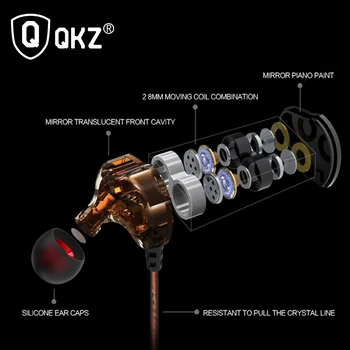 Slúchadlá QKZ KD4 fone de ouvido Mini Dual Ovládač Pôvodný hybrid dual dynamic ovládač, Slúchadlá, mp3 DJ Slúchadlá auriculares