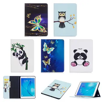 SM-T550 Módne Panda Vzor obal Pre Samsung Galaxy Tab 9,7 SM-T555 T550 P555 Kryt Smart Case Funda Tablet PU Stojan Shell