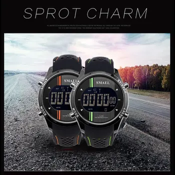 SMAEL LED Digitálne náramkové hodinky Muž Quartz Športové Hodinky Čierne Smart Hodinky Módne Pohode Mužov Elektronické Hodinky Luxusné Slávny 1283