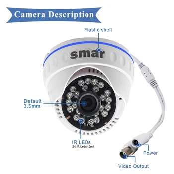 Smar SONY IMX323 Snímač FULL HD 1080P AHD Fotoaparát AHDH 24 IR LED pre Nočné Videnie Krytý Dome bezpečnostné Kamery, IR Cut Filter