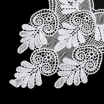 Smiry 1pc Black&White Krásne Výšivky Venise Dlho Kvetinová Čipka na Výstrihu Textílie DIY Čipky Golier Tkaniny Pre Šitie Plavidlá