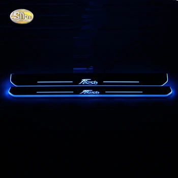 SNCN LED pohybujúce svetlo šúchať pedál pre Ford Fiesta 2013 auto akryl led dvere, parapetné vitajte pedál
