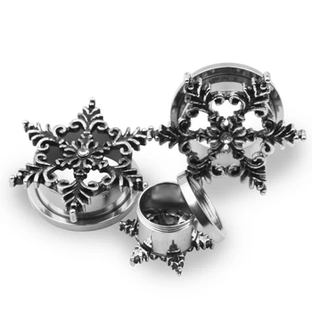 Snow Flower style móda telo šperky v uchu tunel zapojí piercing meradlá expander Šperky z Nerezovej Ocele Ucho 2ks veľa pár predaj
