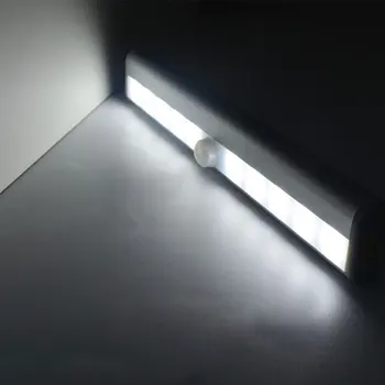 Snímač pohybu Detektor LED Nočné Svetlo na batériový Bezdrôtový Skriňa Skriňa Osvetlenie Kuchynskej Zásuvky Nočného Lampa
