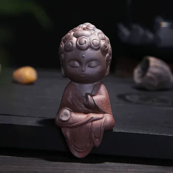 Sochu budhu Mních Figúrka Tathagátu India Jogy Mandala Fialová Keramické Dekorácie Remesiel Dekoratívne Fialová hliny Ozdoby