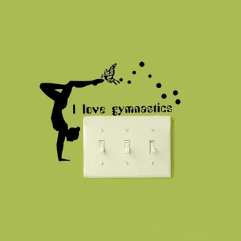 Som rád, Gymnastika Stenu, Nálepky Tancujúce Dievča Miestnosti Dekorácie Spálňa Prepínač Nálepky A2072