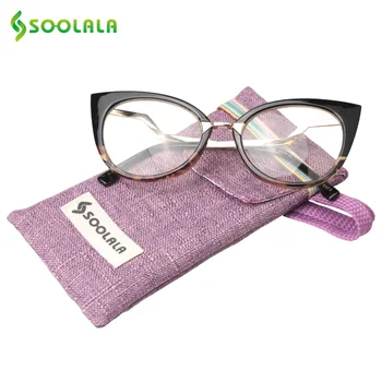 SOOLALA Cateye Muži Ženy Okuliare na Čítanie Jedinečný Rebrík Rameno Cat Eye Presbyopia Ďalekozrakosť Reader Okuliare +0.5 0.75 1.0 na verziu 4.0