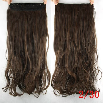 Soowee 60cm Dlhé Syntetické Vlasy Clip In predlžovanie Vlasov žiaruvzdorné Hairpiece Prirodzené Vlnité Vlasy Kus
