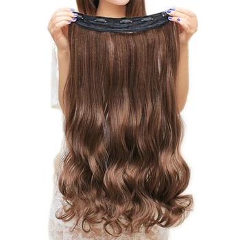 Soowee 60cm Dlhé Syntetické Vlasy Clip In predlžovanie Vlasov žiaruvzdorné Hairpiece Prirodzené Vlnité Vlasy Kus