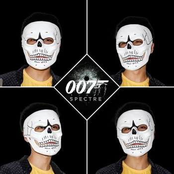 Spectre Maska 007 Film James Bond na Halloween Party, Vianočný Kostým súťaž: Cosplay Roleplay Živice Maska Dospelých Plnú Tvár Biela