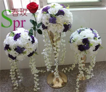 SPR svadobný kvet ples svadobné cesty vedú kvet dahlia Rose sviečkový tabuľka vrchol kvet decoratio doprava Zadarmo
