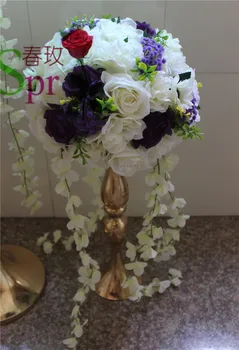 SPR svadobný kvet ples svadobné cesty vedú kvet dahlia Rose sviečkový tabuľka vrchol kvet decoratio doprava Zadarmo