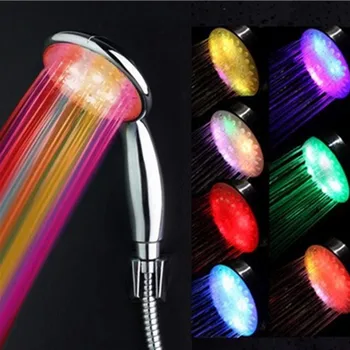 Sprcha 7 Farieb LED Sprcha Hlavu Ručné Romantické Svetlo, Farby Domov Kúpeľňa Prietok Vody Automatické Ovládanie Sprcha Hlavy