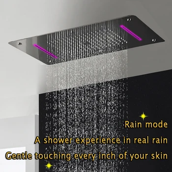 Sprcha Hlavu LED Stropné Luxusné Námestie Réžia Sprcha Nehrdzavejúcej Ocele 700x380mm Veľká Kúpeľňa Zrážok Vodopád Dážď Bublina Hmly