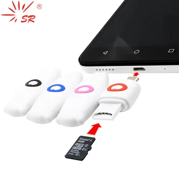 SR 2 v 1, USB OTG Čítačka Kariet TF/Micro SD Card Reader OTG Adaptér pre Smartphone, Tablet PC