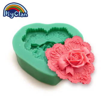 Srdce kvet silikónové formy na Valentína cake zdobenie rose tvar fondant a čokoláda cukor nástroje F0653AX35
