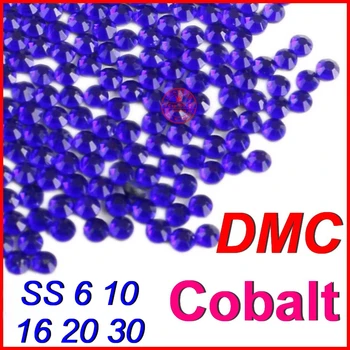 SS6 10 16 20 30 Top Kvality! Jasné, Crystal DMC FlatBack Hot Fix Kamienkami Kobaltová Modrá DIY žehlička na teplo skla pre ženy Oblečenie