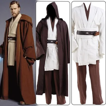 Star Wars Obi-Wan Jedi Župan Obi Wan Kenobi Tunika Plášť Halloween Karneval Cosplay Kostým Pre Dospelých Mužov celý súbor