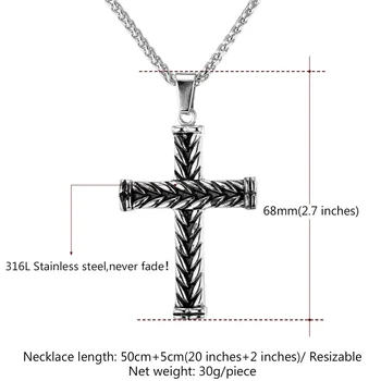 Starlord Kríž Vintage Náhrdelník Christian Šperky z Nerezovej Ocele/Zlatá Farba Reťazca Pre Mužov Kríž Náhrdelník & Prívesok Nové GP1848