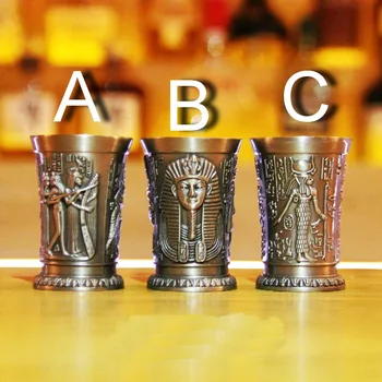 Staroveké Egyptské bronz bullet tvar šálky tvorivé koktail shot glass Hrnček mini cup
