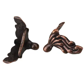 Starožitný Fialová Bronzový Kov Rohu Chránič s Nohy na Políčko Tabuľka Dekoratívne Rohu Balenie 10